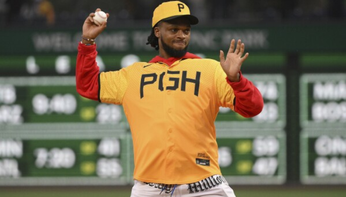 damar hamlin throws yankees first pitch